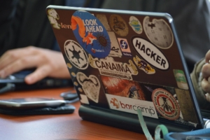 Person using a laptop for online therapy in Florida